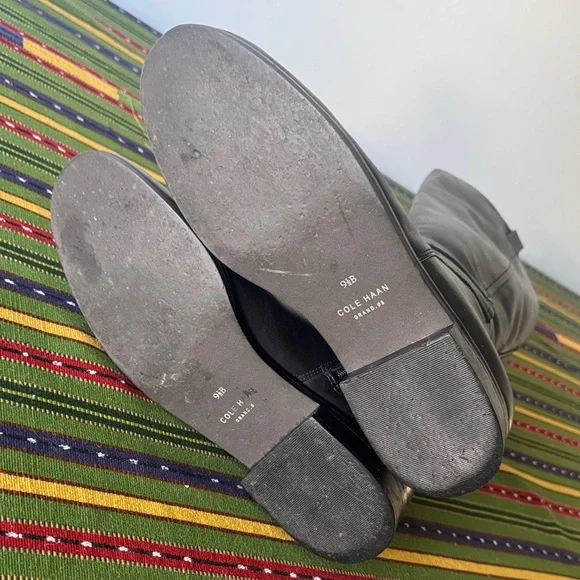 Cole Haan Katrina Knee-High Riding Boots Black Leather Size 9.5B - Picture 12 of 14